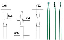 TUNGSTEN CARBIDE MILLING BURS - 3 Profiles